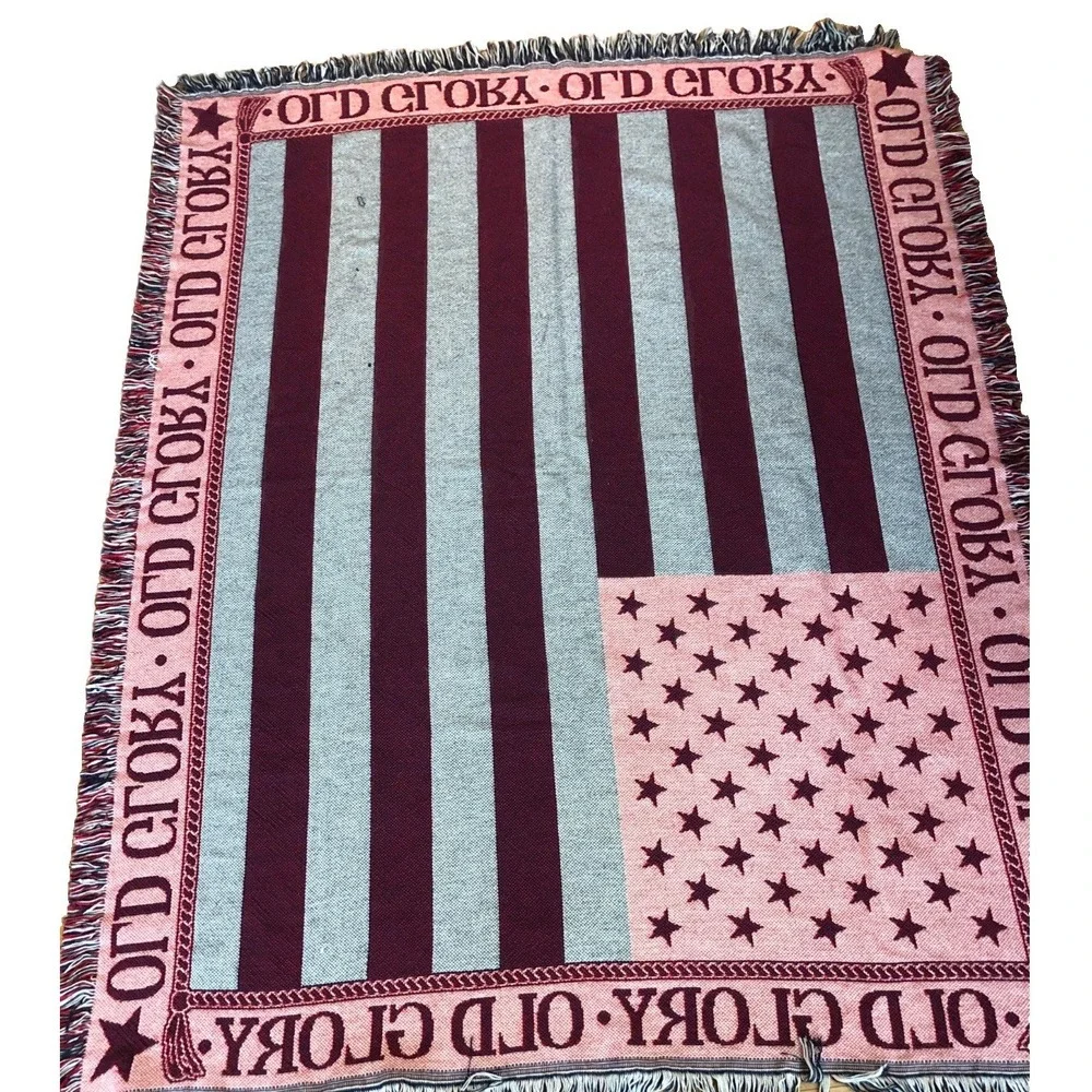 Old Glory American Flag Throw Blanket Tapestry Patriot Afghan 69